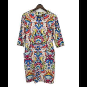 J McLaughlin Womens Catalyst Dress Off White Madrid Paisley Catalina Cloth Small